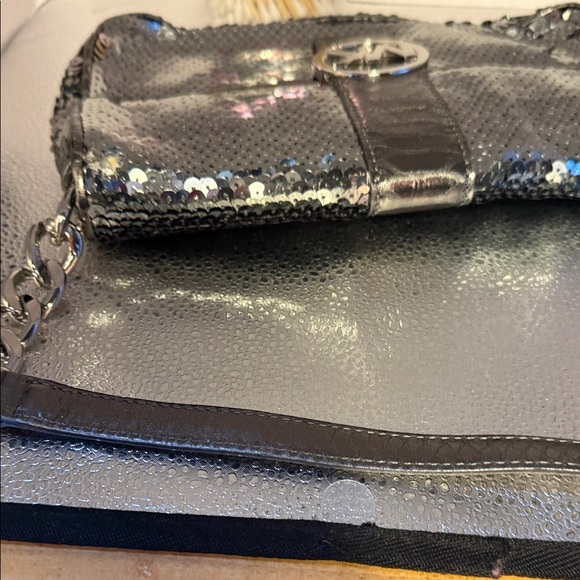 Michael Kors Silver and Black Sequin Crossbody Bag - Picture 7 of 9